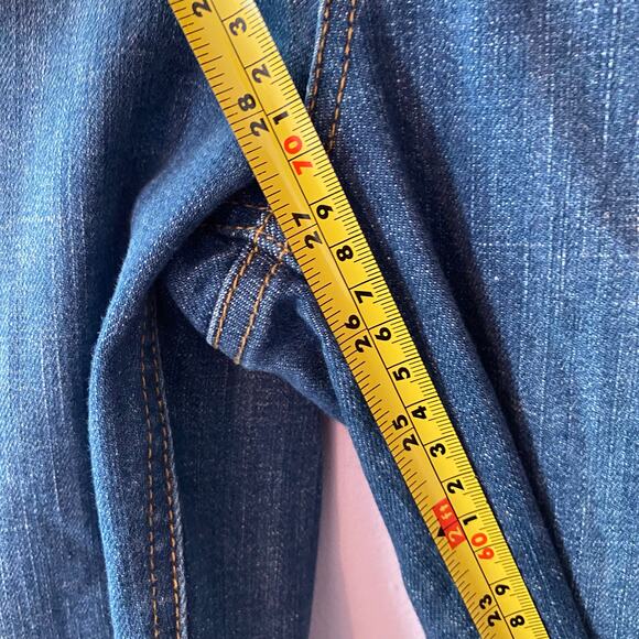 Pilcro Anthropologie Women's size 26 Dark Wash Cropped Flare High Rise Jeans - Picture 9 of 11